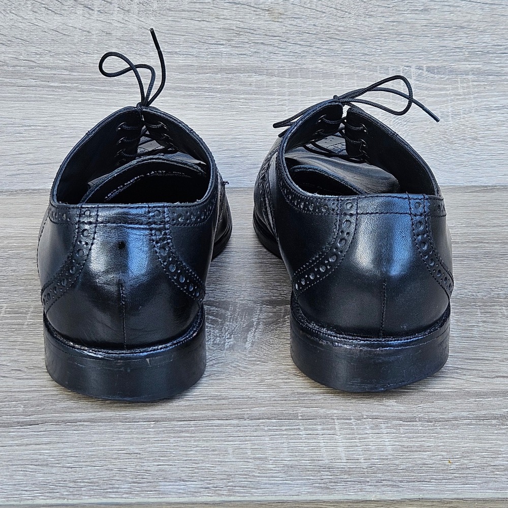 Florsheim Mens Black Leather Wingtip Oxford Dress Shoes Brogue Size 10.5 D - Picture 4 of 9